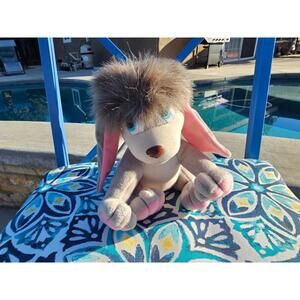 Vintage 1997 Anastasia Pooka Sitting Dog Plush Toy 7'' Ears Flap & Working